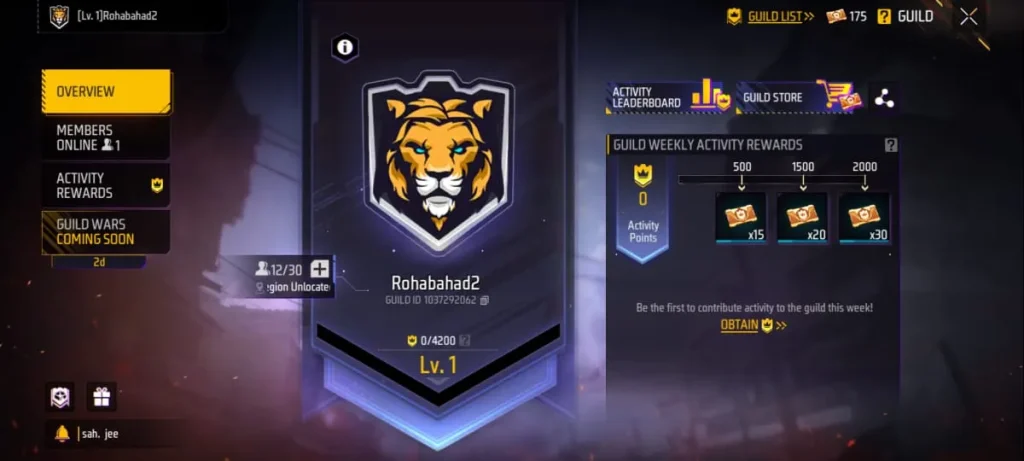 image of guild, How To Get A Name Change Card in Free Fire image 4